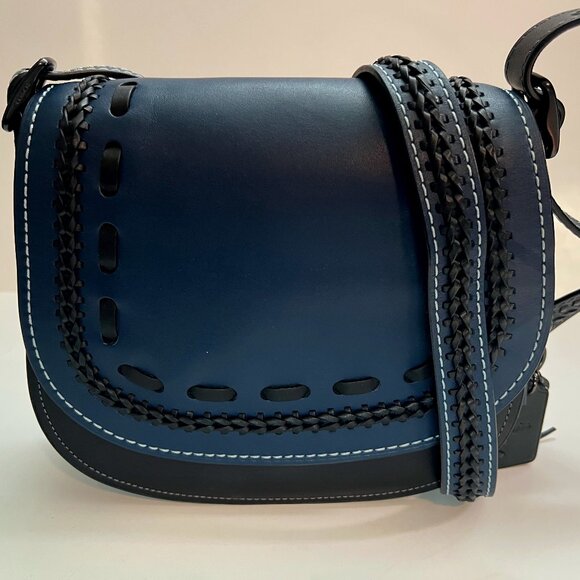 Coach 1941 Saddle 23 Prussian Blue with Western Whiplash Bag - Picture 1 of 10